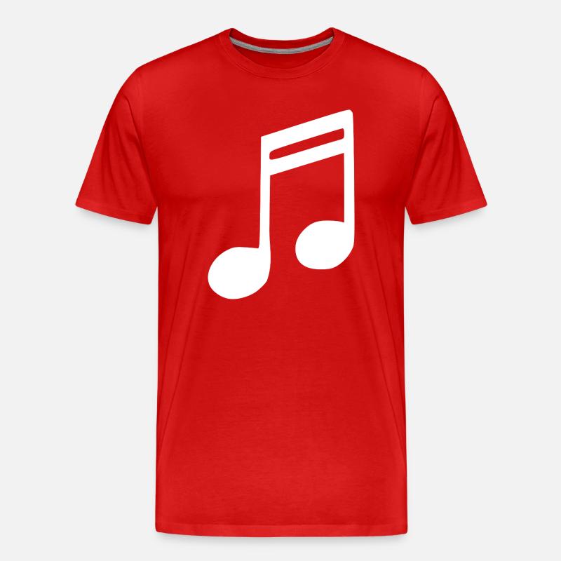 Music Note Musical Note White - Men's Premium Organic T-Shirt - red
