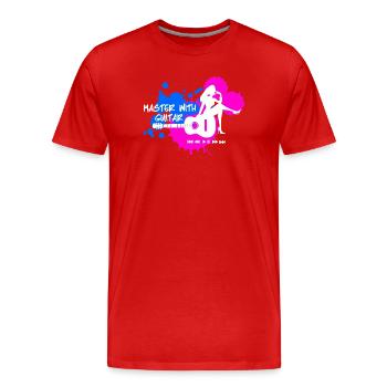 Master with guitar - Blau Pink Weiß - Männer Premium Bio T-Shirt - Rot - Vorne - Damien (186cm)