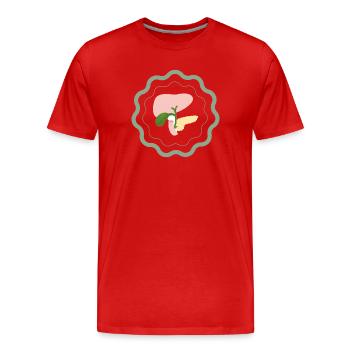 Modèle anatomique - T-shirt bio Premium Homme - rouge - Devant - Damien (186cm)
