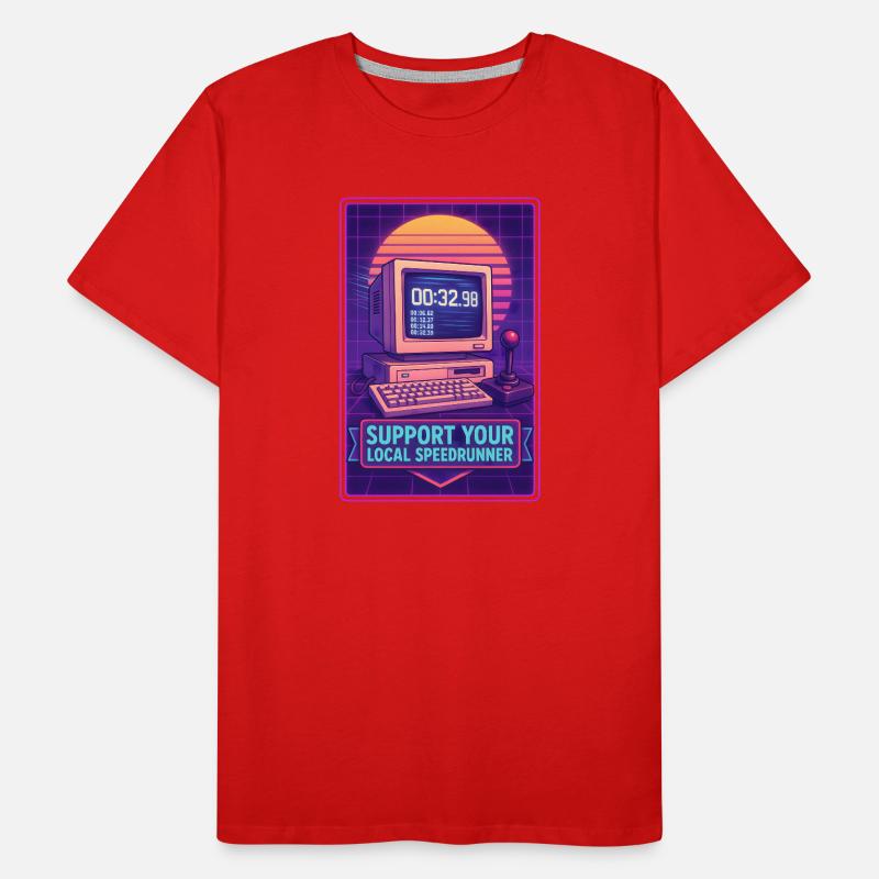 Support Speedrunners | Retro Gaming Timer Men's Premium Organic T-Shirt