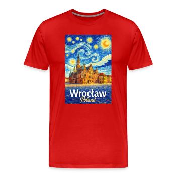 Wrocław, Polen - Männer Premium Bio T-Shirt - Rot - Vorne - Damien (186cm)