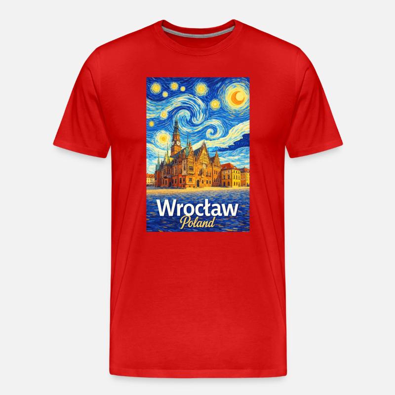 Wrocław, Polen - Männer Premium Bio T-Shirt - Rot