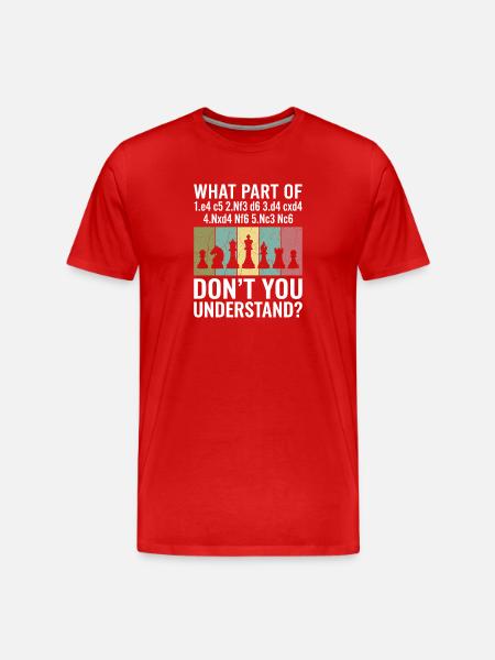 Ouverture d’échecs Humour de notation sicilienne - T-shirt bio Premium Homme - rouge