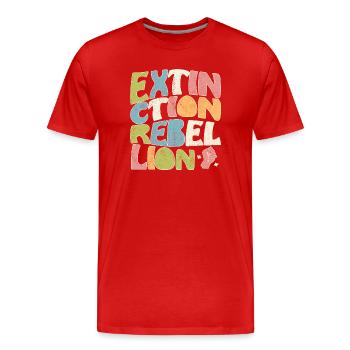 Extinction rebellion retro - Männer Premium Bio T-Shirt - Rot - Vorne - Damien (186cm)
