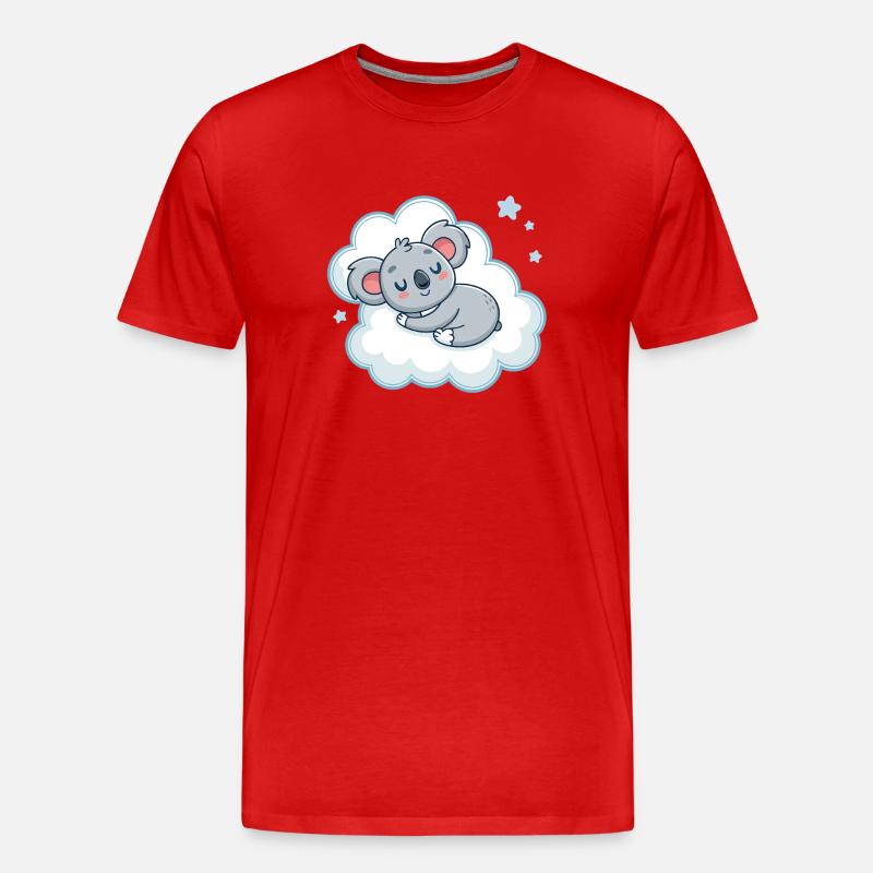 Traumhafter Koala auf Blue Cloud - Männer Premium Bio T-Shirt - Rot
