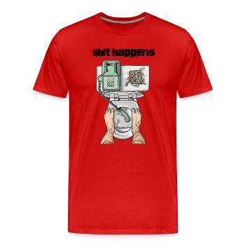 Klo Telefon : Ça arrive - T-shirt bio Premium Homme - rouge - Devant - Damien (186cm)