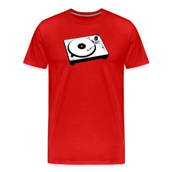 Turntable Plattenspieler DJ - Männer Premium Bio T-Shirt - Rot - Vorne - Damien (186cm)