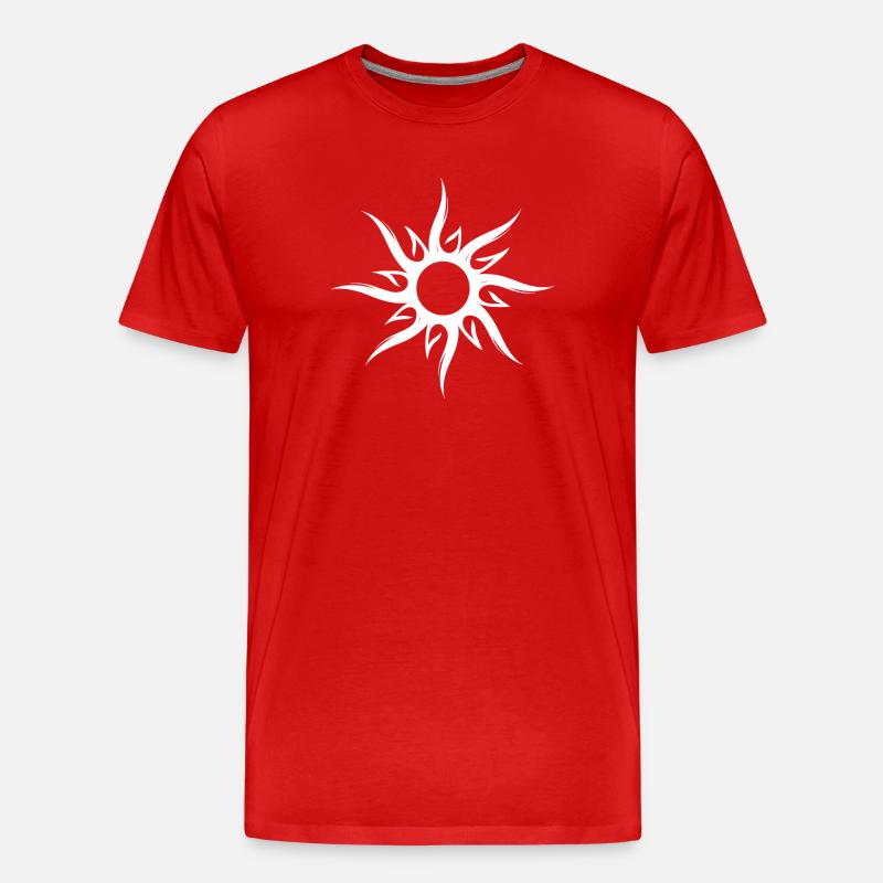 Sonnensymbol - Männer Premium Bio T-Shirt - Rot