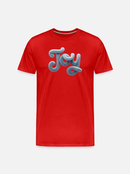 Joy Moderner Patchwork Look - Männer Premium Bio T-Shirt - Rot