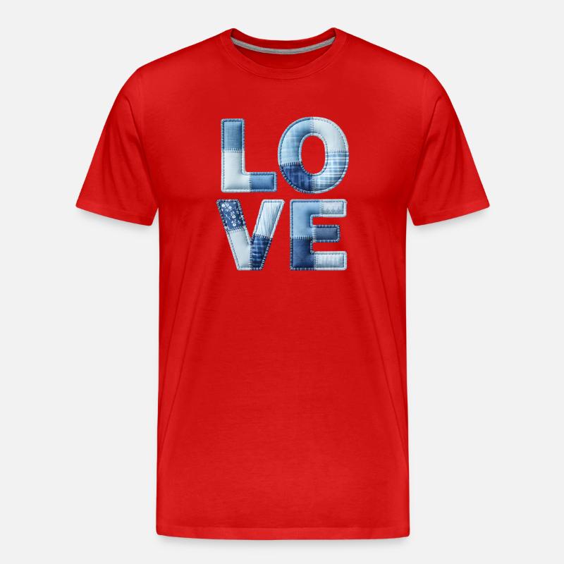 Love Modern Patchwork Art - Men's Premium Organic T-Shirt - red