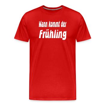 Frühling - Männer Premium Bio T-Shirt - Rot - Vorne - Damien (186cm)