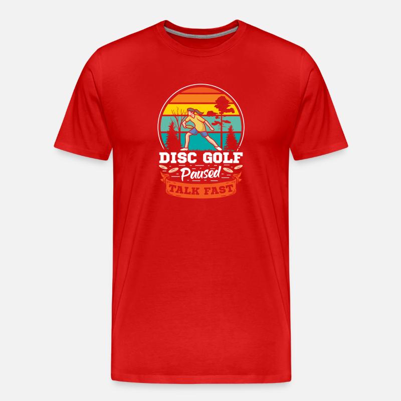 Cadeaux de disc golf Disc Golf - T-shirt bio Premium Homme - rouge