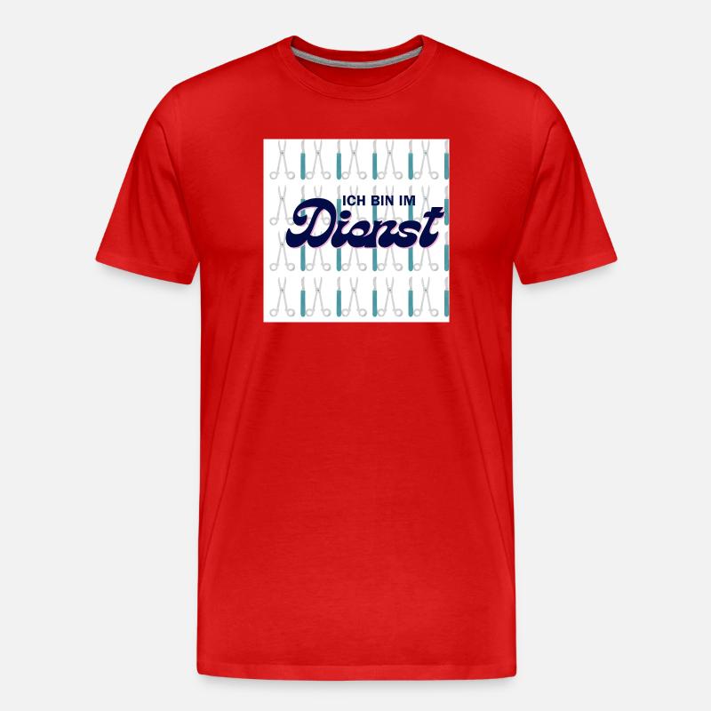 Ich bin im Dienst ! - Männer Premium Bio T-Shirt - Rot