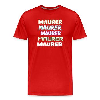 Occupation: Bricklayer - Men's Premium Organic T-Shirt - red - Front - Damien (186cm)