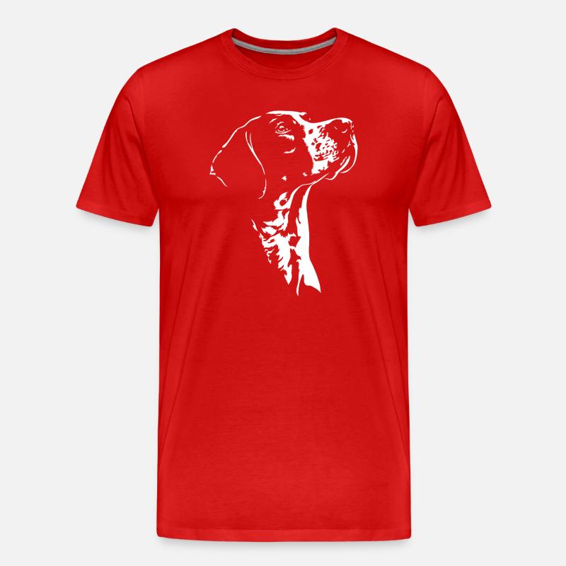 English Pointer Silhouette Hund Jagdhunde Wilsigns - Männer Premium Bio T-Shirt - Rot