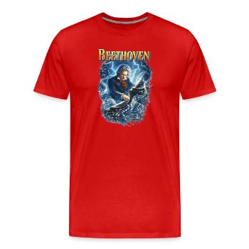 Beethoven Kraft : Piano électrisant - T-shirt bio Premium Homme - rouge - Devant - Damien (186cm)