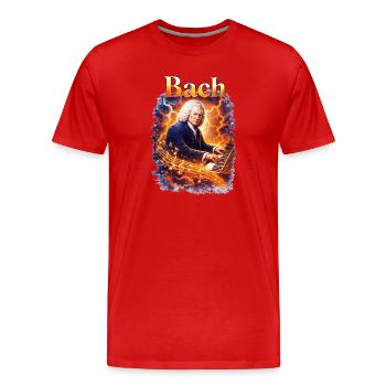 Bach Fire Sound at the Piano - Men's Premium Organic T-Shirt - red - Front - Damien (186cm)