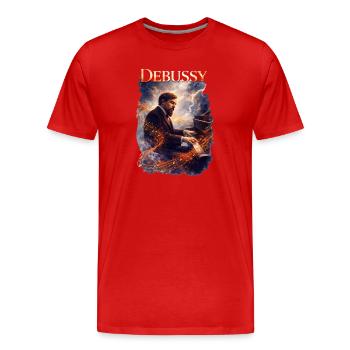 Debussy Storm Sounds at the Piano - Men's Premium Organic T-Shirt - red - Front - Damien (186cm)