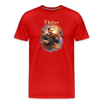 Elgar Violine im Sturm - Männer Premium Bio T-Shirt - Rot - Vorne - Damien (186cm)