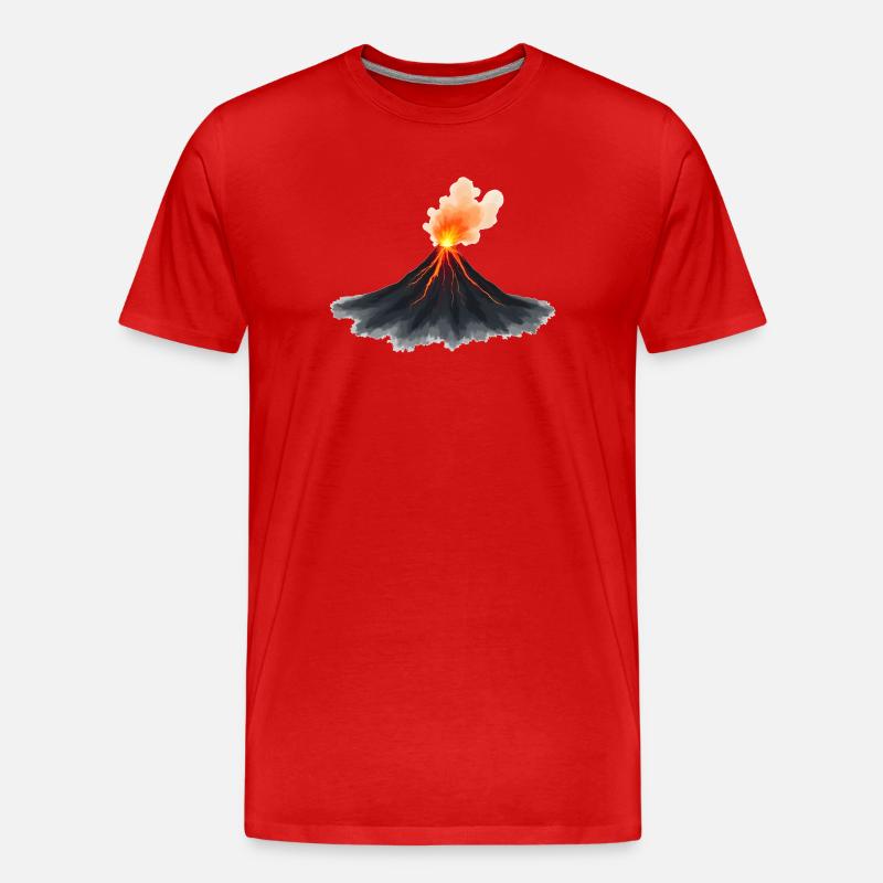 Vulkan - Männer Premium Bio T-Shirt - Rot