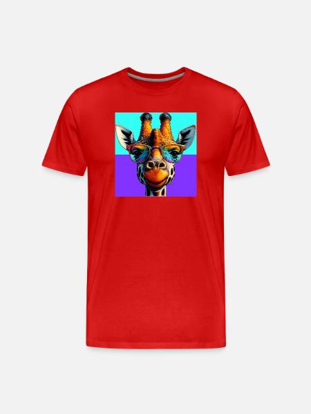 giraffe - Men's Premium Organic T-Shirt - red