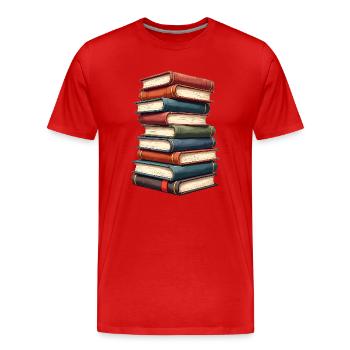 Books - Men's Premium Organic T-Shirt - red - Front - Damien (186cm)
