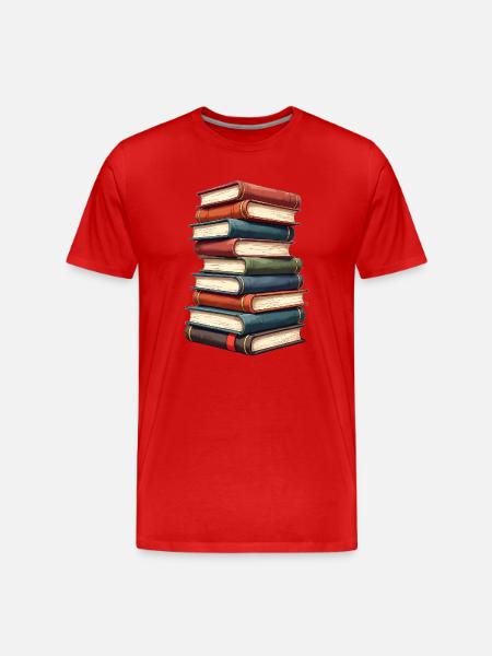 Books - Men's Premium Organic T-Shirt - red