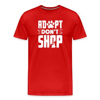 Adopt Don't Shop Foster Animal Rescue Shelter - Men's Premium Organic T-Shirt - red - Front - Damien (186cm)