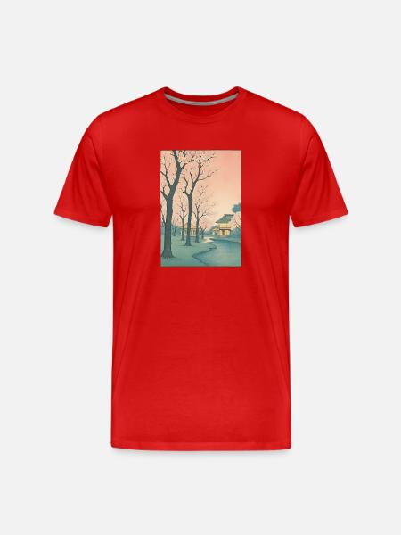 Traditional Japanese cherry blossoms - Men's Premium Organic T-Shirt - red