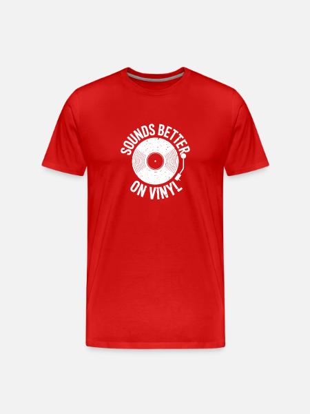 Sounds Better On Vinyl Logo Design - Men's Premium Organic T-Shirt - red