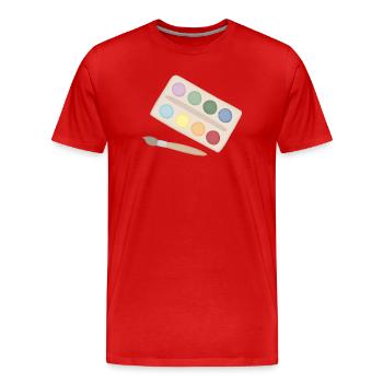 Magie de la palette aquarelle - T-shirt bio Premium Homme - rouge - Devant - Damien (186cm)