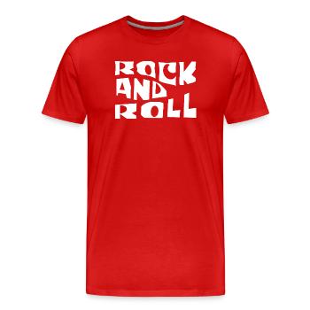 Rock'n'Roll Retro-Typografie - Männer Premium Bio T-Shirt - Rot - Vorne - Damien (186cm)