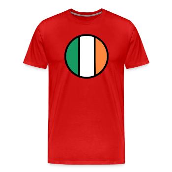 Cercle du drapeau irlandais - T-shirt bio Premium Homme - rouge - Devant - Damien (186cm)