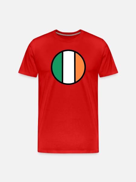 Ireland Flag Circle - Men's Premium Organic T-Shirt - red