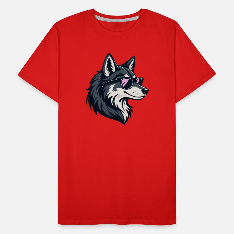 Chic wolf with rose-colored glasses Men's Premium Organic T-Shirt