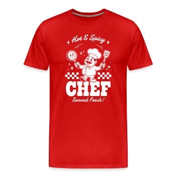 Kochzauber Hot & Spicy - Männer Premium Bio T-Shirt - Rot - Vorne - Damien (186cm)