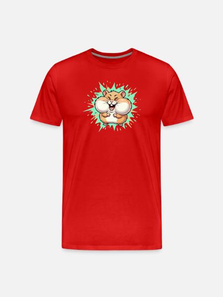 Kuschelhappy Hamster Lachkick - Männer Premium Bio T-Shirt - Rot