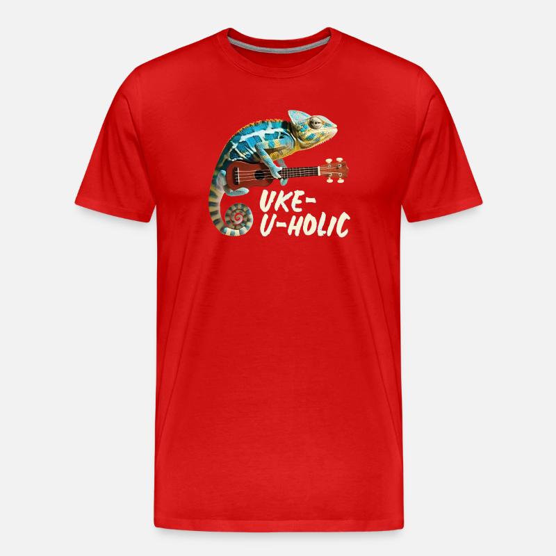 Caméléon Uke-u-holic - T-shirt bio Premium Homme - rouge
