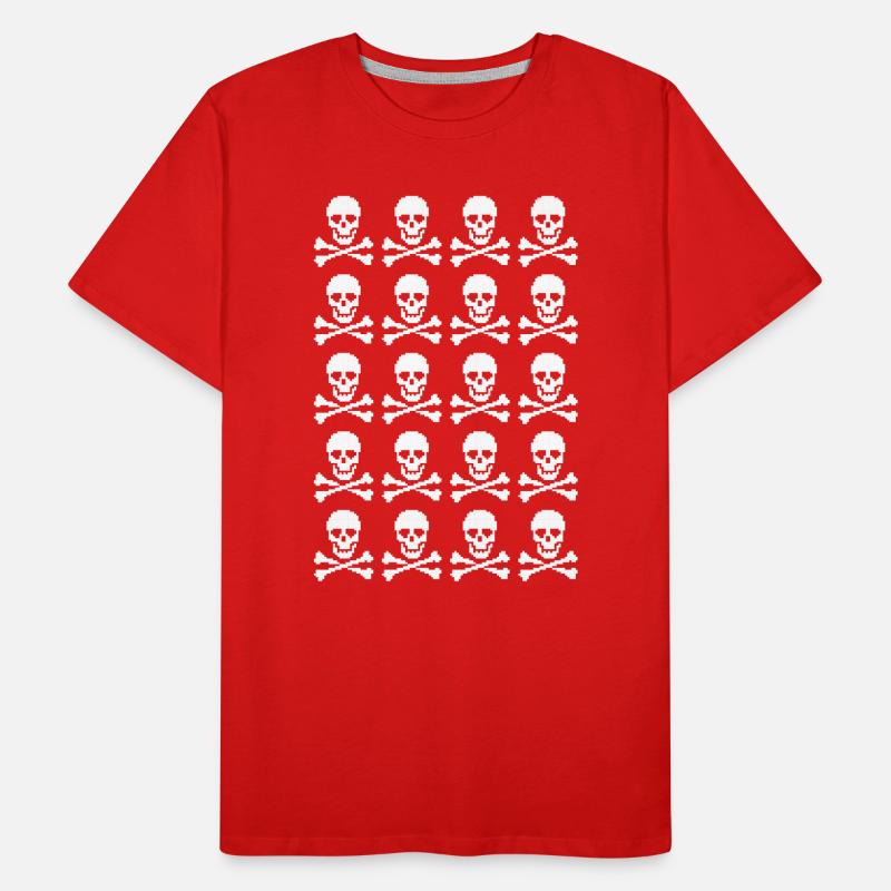 Skull & Crossbones Repeating Pattern Men's Premium Organic T-Shirt