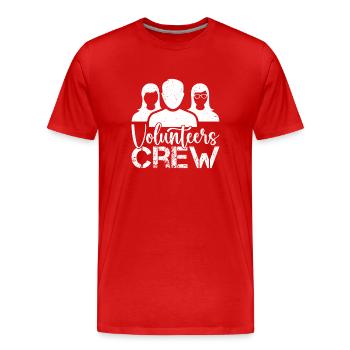 Volunteer Gifts Crew Volunteer - Men's Premium Organic T-Shirt - red - Front - Damien (186cm)