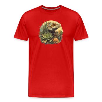 Lézard des lézards - T-shirt bio Premium Homme - rouge - Devant - Damien (186cm)