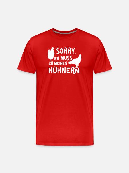 Chicken Fans - - Rooster - Crazy Chicken - Men's Premium Organic T-Shirt - red