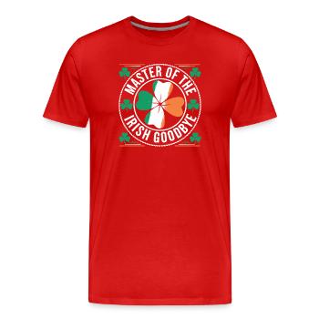 Adieu du Maître des Irlandais, la Saint-Patrick - T-shirt bio Premium Homme - rouge - Devant - Damien (186cm)