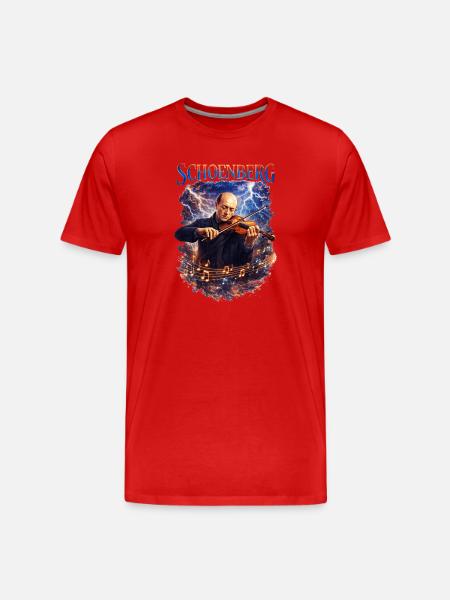 Geige im Sturm: Blitzmusik - Männer Premium Bio T-Shirt - Rot