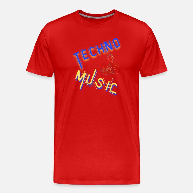 Techno Underground Club Logo - Männer Premium Bio T-Shirt - Rot