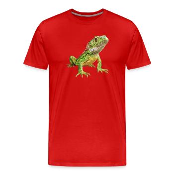 Lézard des lézards - T-shirt bio Premium Homme - rouge - Devant - Damien (186cm)