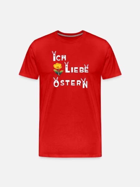 Ich Liebe Ostern - Männer Premium Bio T-Shirt - Rot