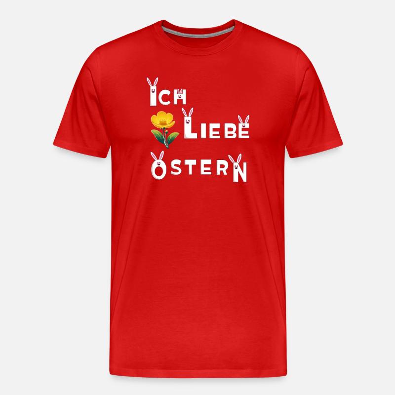 Ich Liebe Ostern  - Männer Premium Bio T-Shirt - Rot