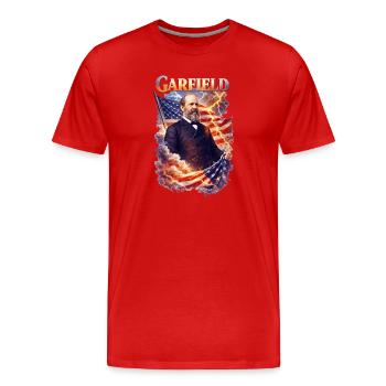 Patriotic Portrait Storm - Men's Premium Organic T-Shirt - red - Front - Damien (186cm)