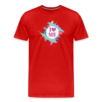 Selbstbewusstsein Character Stärke Coach I Love me - Männer Premium Bio T-Shirt - Rot - Vorne - Damien (186cm)